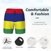 Menshorts Mauritius Flag 3D Swimming Trunks med kompressionsfoder 2 i 1 snabbtorkade sommarbockfickor