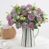 Decorative Flowers Artificial Rose With Stem 7 Heads Non-withering Wedding Po Props Realistic Reusable Faux Flower Bouquet Home Decoration