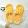 in Women Cheese Slippers Hollow for the Bathroom Quick Drying Couple Non Slip Mens EVA Sandals Green Pink 214 Dryg Pk