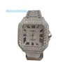 2022 Роскошные квадратные часы Iced Out Diamond с муассанитом, мужские наручные механические часы с бриллиантами на свидание