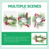 Decorative Flowers 2 Pcs Ring Artificial Christmas Wreath Fake Red Berry Door Decor The Simulated Garland Xmas Plastic Berries