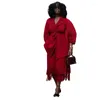 Sukienki robocze 2024 Luksusowy projektant młody seksowne biuro damskie garnitur plisowany frędzle pełne rękawie długie ołówki spódnice kobiety 2 -częściowy zestaw