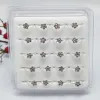 Takı 20 PCS/Lot Çiçek Şekli Burun Halkası Çember Septum Yüzükler 925 Gümüş Burun Piercing Ear Piercing Oreja Pirking Mücevherat