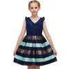 Girl's Dresses New Girls Striped Small Flying Sleeve Bow Knot Colored Dress Birthday Party Wedding Flower Boy Sweet and Cute DressL2402