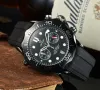 OMG WIST WATCHES MEN MENS Watches Kalendarz Data Pełna funkcja Wszystkie wybieranie kwarcowego kwarc luksusowa marka chronograph zegar gumka gumowa