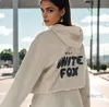 Designer Damen White Fox Hoodie-Trainingsanzug-Sets, zwei zweiteilige Kleidung, sportlicher langärmeliger Pullover mit Kapuze, Frühling, Herbst, Winter, Geschenk, lässige Sportbekleidung