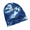 Berets Indigo Blue Shibori Tie Dye Patterned Bonnet Hats Winter Outdoor Skullies Beanies For Men Women Knit Hat Head Wrap Cap