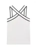 女性の戦車女性セクシーなコントラストノースリーブバックレストップファッションエレガントクロスオーバーvネックカジュアルベスト2024夏の女性ハイストリートトップス