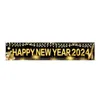 Party Decoration Exquisite Pattern Festive Background Cloth Black Golden Year Lightweight For Carnival