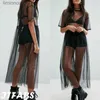 Urban Sexy Dresses Sexy Women Party Evening Black See Through Mesh Dress Sheer Maxi Dress Tulle Lace long Dress Casual Sexy Party Vintage Bodycon 240223