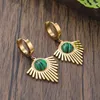 Dingle örhängen drui grön malachite rostfritt stål smycken tillbehör kvinnors examen gåva mode