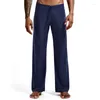 Pantalons de vêtements de nuit pour hommes mâle été confortable yoga cool salon cordon de serrage avec vêtements pyjamas de sommeil à la maison bas soyeux