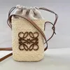 2024 Designer Bag Summer Women's Fashion Woven in Knitting Crochet Bag L0ewe Straw Bucket Bag Luxury Casual Barrel-shaped Tote Shoulder Bags CHPP-0668