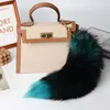 40cm/16" Real Genuine Fox Fur Tail Keychians Cosplay Toy Car KeyChain Bag Charm Pendant Tassels