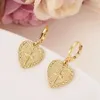 Heart cross Jewelry sets Classical Necklaces Earrings Set 14 K Yellow Solid Gold GF Africa Wedding Bride's Dowry308u