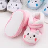 Laarzen Winter Baby Schattig Cartoon Patroon Effen Pluche Warme Sneeuwlaarzen Baby Mode Casual Zachte Zool Babyschoenen Wieg Schoenen 0-18M