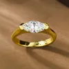 여자를위한 골드 디자이너 반지 Wed Diamond Luxury 925 Sterling Silver Square Heart Love Weddagement Promise Weddagement Ring Womens Ring Bewelry Size 5-9 선물 상자