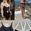Summer Beach Sunshine Womens badkläder Simning Kostymdesigner High End Luxury Bikini C Letter Diamond Splicing Sexig ett stycke