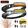 Headlamps USB Rechargeable LED Sensor Headlamp XPE COB Headlight Head Torch Camping Search Light For Fishing Lantern