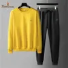 Golf di alta qualità da uomo e da donna per il tempo libero, sport, girocollo, maglione, senza cappuccio, pullover, pantaloni da corsa per esterni, set 240220