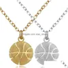 Pendant Necklaces Basketball Sports Gold Sier Plated Stainless Steel Chains For Women And Men Fashion Fans Charms Jewelry Accessorie Dhvj3