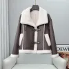 Pelliccia 2023 Nuove Donne Ragazza Shearling di Pecora Caldo Gira Imbottiture Collare Cappotti Corti Della Signora Giacca di Lana di Agnello Cappotto Invernale Parka Naturale F09