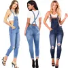 2020 Four Seasons Women's Jeans Strap Lift Höfterna Roll Up Trouser Legs Ankle-Length Cargo Pants Vintage