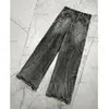 Y2K Streetwear Punk Hip Hop Jeans West Workwear Ripped Rap Style Loose Wash Plus Size Clothing Men Mopping Pants 240222