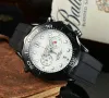 OMG WIST WATCHES MEN MENS Watches Kalendarz Data Pełna funkcja Wszystkie wybieranie kwarcowego kwarc luksusowa marka chronograph zegar gumka gumowa