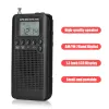 Radio HRD104 Pocket Radio Stereo Antenna Digital Tuning Radio LCD Display Radio FM AM Pocket med förarens högtalare laddningsbara