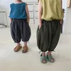 Shorts Trousers Plain Drawstring Summer Fashion Baby Girls Boys Loose Elastic High-Waist Kids Pants For 1-8 Years