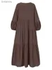 الثياب الحضرية المثيرة Zanzea فستان الكشكش فستان المرأة الربيع sundress disphrup shupy maxi vestidos femalem