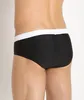 Underpants Men's Low Waist Sexy Black White Side Briefs U Convex Sports Pure Cotton Solid Color