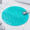 Tapis de bain Tapis de douche rond antidérapant Forte aspiration avec trous de drainage Boucle de massage surélevée pour baignoire