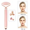 Flessen Massager voor gezicht Electric Jade Roller Natural Rose Quartz Gouache Scraper Face Massage Heffen trillende gezichtshuid Verzorging gereedschap