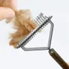 Peigne à nœud de chien de chien détruit démaçant efficace pour animaux de compagnie en forme de coiffure en forme d'épilation pour chariots noyer peigne