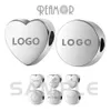 REAMOR 5pcs 316L Stainless Steel Blank Heart Round Bead Engrave Love Metal Charm Beads For Jewelry Making Bracelet DIY Bead 240222