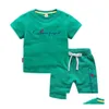 Ensembles de vêtements Enfants Bébé Vêtements d'été Garçons T-shirts Tops Dstring Shorts Casual Sportwear Tenues Drop Livraison Enfants Maternité Dhpq7