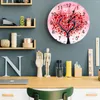 Wandklokken Valentijnsdag Liefdesboom Illustratie Gedrukte Klok Moderne Stille Woonkamer Home Decor Hangend Horloge