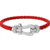 Scarpe da cavallo Designer di lusso Bracciale con catena a corde Bracciale con ciondolo per donna Cavo rosso nero Catene a corda intrecciata ferri di cavallo Cristallo con diamanti bling Braccialetti in oro 18 carati Gioielli