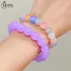 Link Armbänder Weiße Jade Bodhi Allmähliche Farbe Perlen Imitation Stein Armband Für Frauen Männer Glück Gebet Perlen Farbverlauf