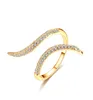Autentico anello in argento sterling massiccio 925 con zirconi cubici Anello a forma di S Anello di alta qualità placcato oro 4 colori CZ Aperture per Wo7164468