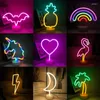 Night Lights Cat Neon Led Light Flamingo Planet Rainbow Girl's Bedroom Home Bar Cafe Party Desk Decor Table Lamp Atmosphere