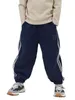 Spodnie jesienne sporty zimowe urocze marszone dzieci ułożone aksamitne patchwork spodnie koreańskie dziecięce butikowe ubranie