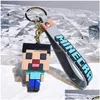 Action Toy Figures Wholesale Bk Car Keychain Cute Keyring My Game World Doll Couple Student Personalized Creative Valentines Day G Dhrl2