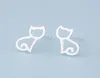 925 Sterling Silber Ohrringe süße kleine kleine Katze Ohrringe einfache kleine Halbmond Ohrstecker einfaches Mädchen Glücksgeschenk Schmuck4324867