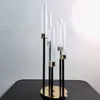 ) Hot Sale 5 Arm Candelabra Black Candle Holder Centerpieces For Wedding Flower Stand sockel Flowers Party Rekvisita