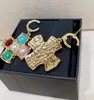 2024 Luxury quality charm drop earring with colorful beads in 18k gold plated cross style design have stamp box PS3197