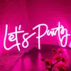 Lets Party LED Neon Signs Art Wall Decor USB with OnOff Switch Light Wedding Lamp Night Lights Room 240220