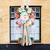 Decorative Flowers Christmas Car Wreath With Lights Easter Rabbit Background Wall Decoration Courtyard Gate Door Hanging